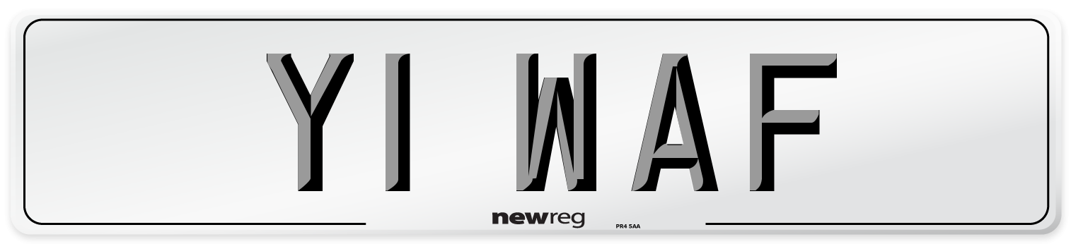 Y1 WAF Number Plate from New Reg
